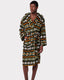 Men's Fleece Green Aztec Print Hooded Robe