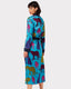 Satin Teal Leopard Print Long Robe