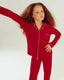 Kids' Red Modal Button Up Long Pyjama Set