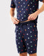 Men's Navy Multi Stars Jersey Crewneck Short Pyjama Set