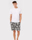 Men's White T-shirt & Leopard Jungle Shorts Organic Cotton Pyjama Set
