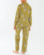 Khaki Giraffe Button Up Long Pyjama Set
