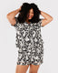Curve Black & White Jungle Leopard Organic Cotton Button Up Short Pyjama Set