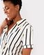 Navy/Cream Stripe Organic Cotton Button Up Short Pyjama Set