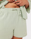 Curve Cotton Green Cropped Sleeve Button Up Short Pyjama Set