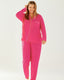 Curve Pink Modal Button Up Long Pyjama Set