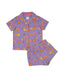 Kids' Purple Tiger Rainbow Button Up Short Pyjama Set