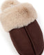 Unisex Chocolate Suedette Cuffed Dome Slippers