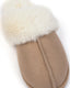 Unisex Beige Suedette Cuffed Dome Slippers