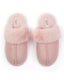 Unisex Pink Suedette Cuffed Dome Slippers