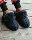 Unisex Suedette Navy Cuffed Dome Slippers