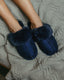 Unisex Suedette Navy Cuffed Dome Slippers