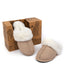 Unisex Suedette Beige Cuffed Dome Slippers