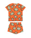 Kids' Orange Swimming Turtles Jersey Crewneck Short Pyjama Set