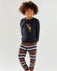 Kids' Navy Embroidered Reindeer Organic Cotton Sweatshirt